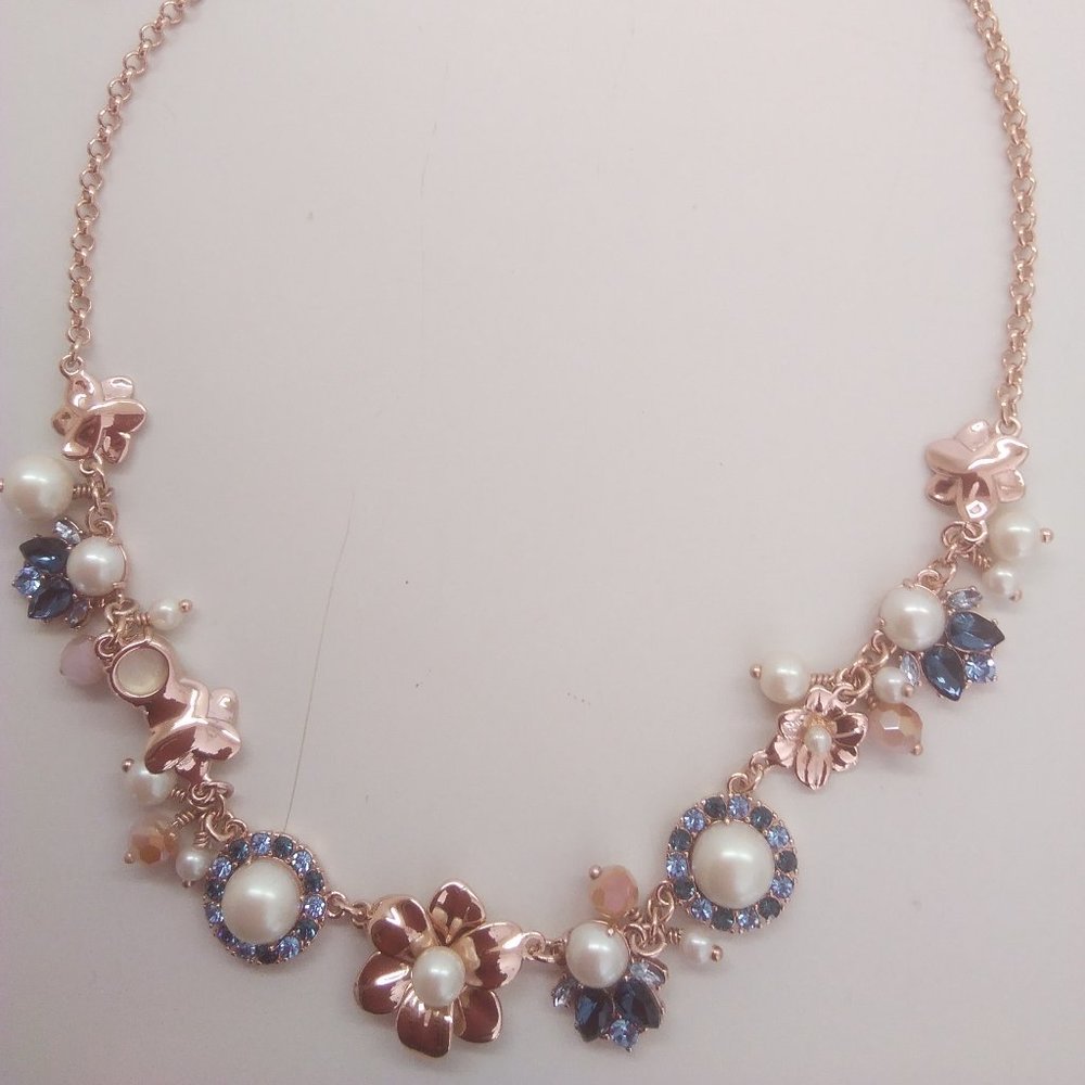 Kate Spade New Pearl, Gold, and Blue Necklace